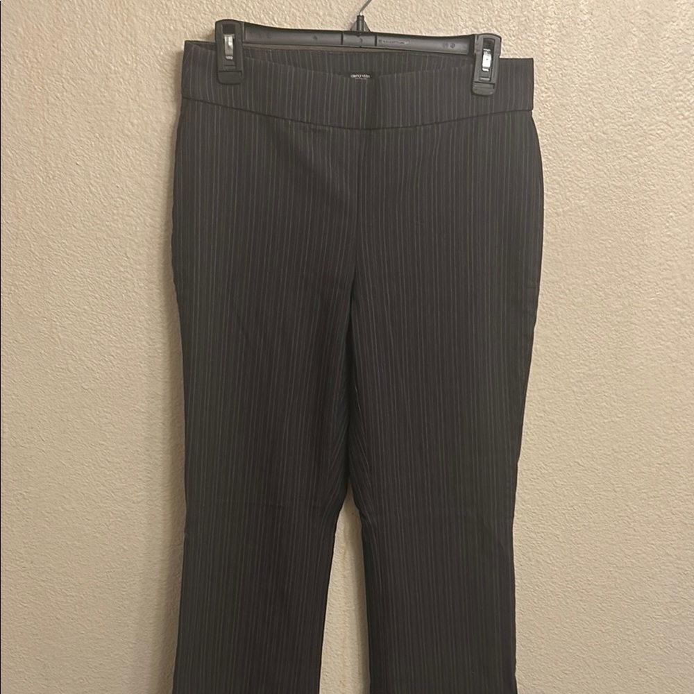 Simply Vera Vera Wang Women Black Pinstripe Bootcut Pants Size Medium